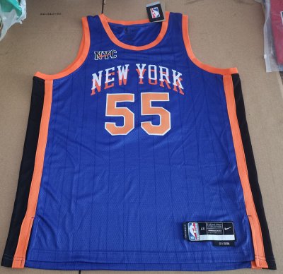 Maillot de Basket #55 Hartenstein Knicks 23-24 city Bleu Imprimé